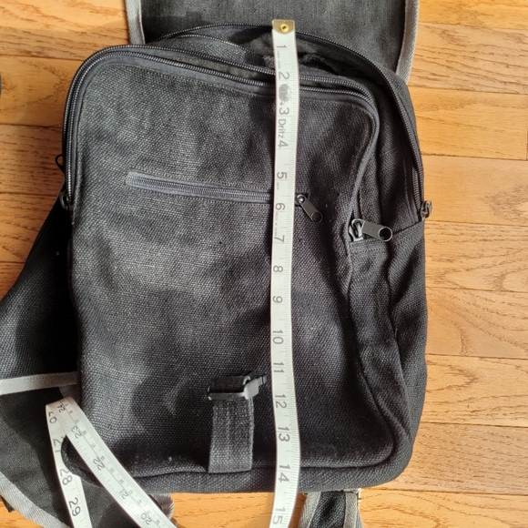 Hemp Crossbody Bag Medium Natural Black Grey Ecolution - Picture 16 of 16